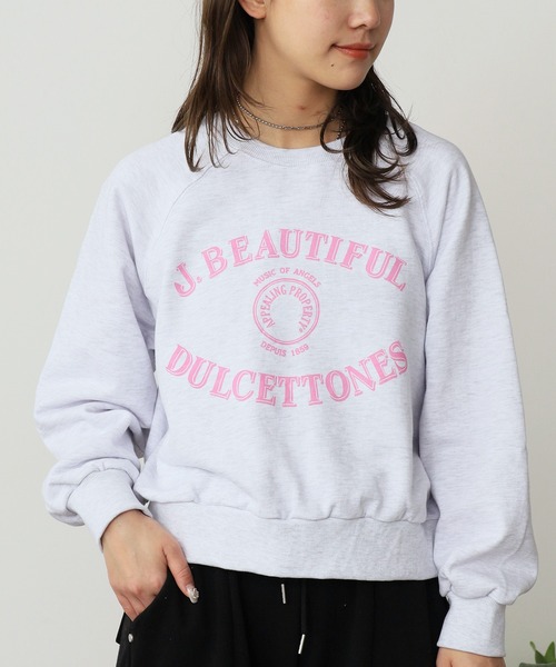 ROOPTOKYO（ループトウキョウ）の「College logo style printed short length sweatshirt / カレッジロゴ風プリントショート丈 スウェット（スウェット・レディース・ブルー/アイボリー/グレー・FREE）」の14枚目の写真