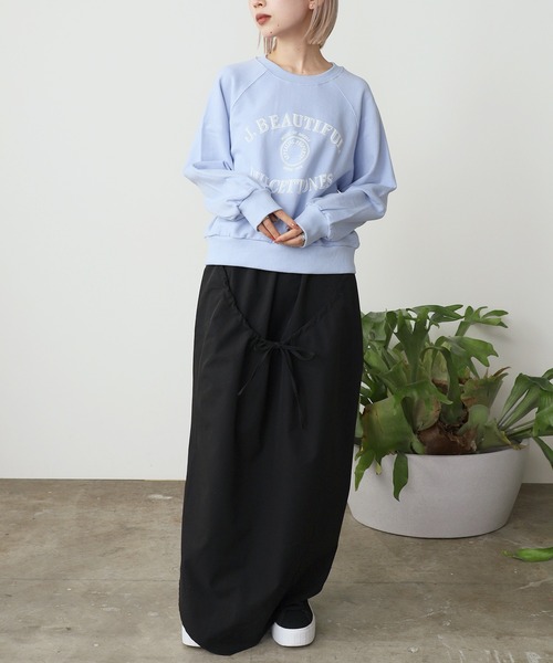 ROOPTOKYO（ループトウキョウ）の「College logo style printed short length sweatshirt / カレッジロゴ風プリントショート丈 スウェット（スウェット・レディース・ブルー/アイボリー/グレー・FREE）」の20枚目の写真