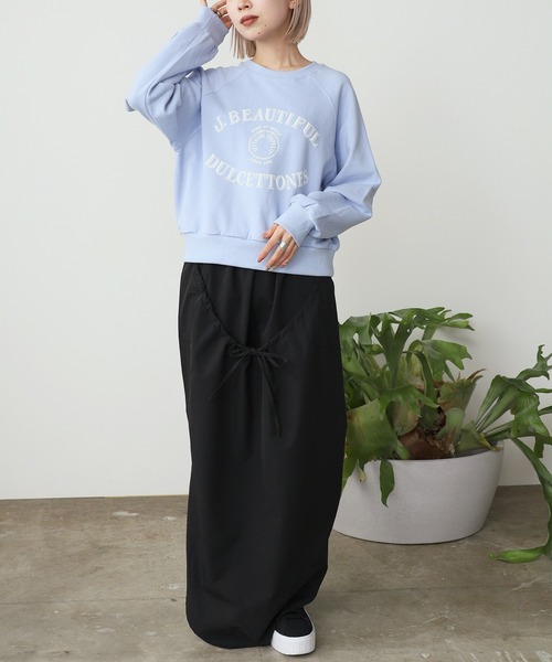 ROOPTOKYO（ループトウキョウ）の「College logo style printed short length sweatshirt / カレッジロゴ風プリントショート丈 スウェット（スウェット・レディース・ブルー/アイボリー/グレー・FREE）」の21枚目の写真