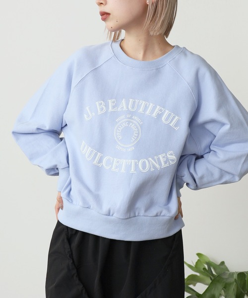 ROOPTOKYO（ループトウキョウ）の「College logo style printed short length sweatshirt / カレッジロゴ風プリントショート丈 スウェット（スウェット・レディース・ブルー/アイボリー/グレー・FREE）」の17枚目の写真