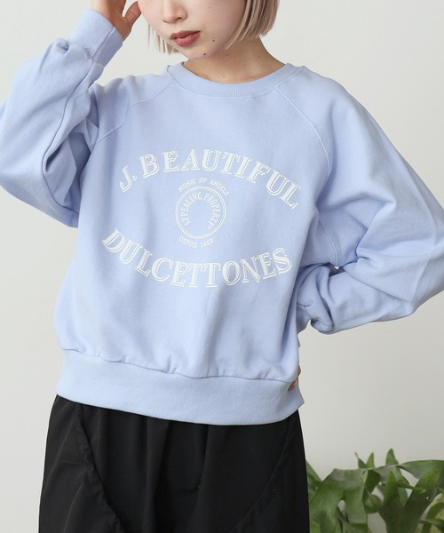 ROOPTOKYO（ループトウキョウ）の「College logo style printed short length sweatshirt / カレッジロゴ風プリントショート丈 スウェット（スウェット・レディース・ブルー/アイボリー/グレー・FREE）」の18枚目の写真