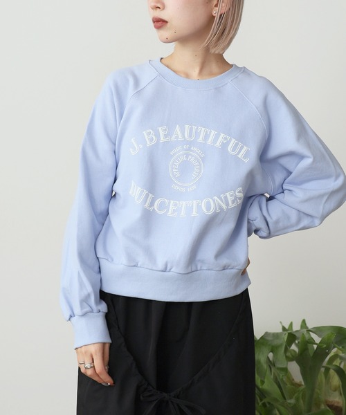 ROOPTOKYO（ループトウキョウ）の「College logo style printed short length sweatshirt / カレッジロゴ風プリントショート丈 スウェット（スウェット・レディース・ブルー/アイボリー/グレー・FREE）」の19枚目の写真