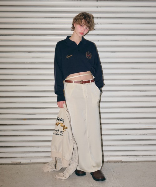 ACLENT(アクレント)の「エンブレムロゴステッチニット(ニット/セーター・レディース・ブラック/ホワイト/グレー/ネイビー・FREE)」の22枚目の写真