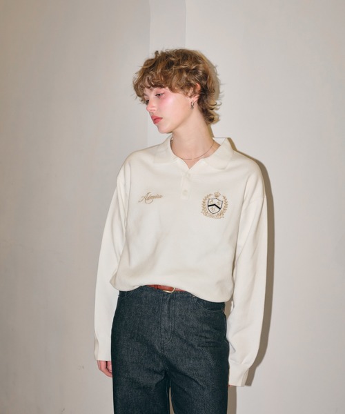 ACLENT（アクレント）の「エンブレムロゴステッチニット（ニット