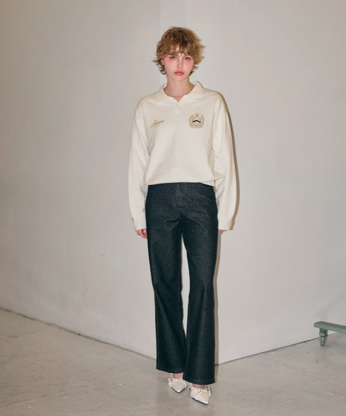 ACLENT(アクレント)の「エンブレムロゴステッチニット(ニット/セーター・レディース・ブラック/ホワイト/グレー/ネイビー・FREE)」の15枚目の写真