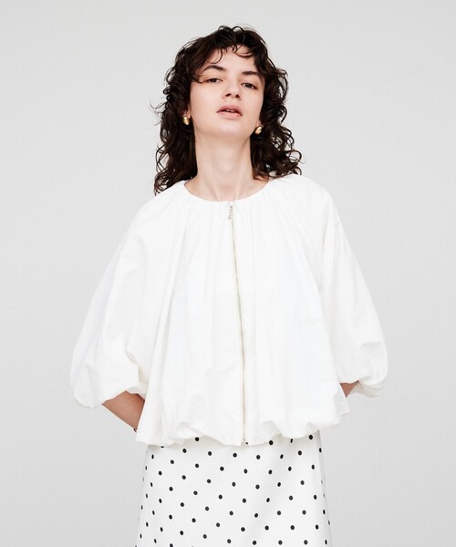 cloenc（クロエンス）の「【手洗い可】バルーンショートブルゾン（ブルゾン・レディース・ホワイト/チャコールグレー/ナチュラル・01/02/03）」の19枚目の写真