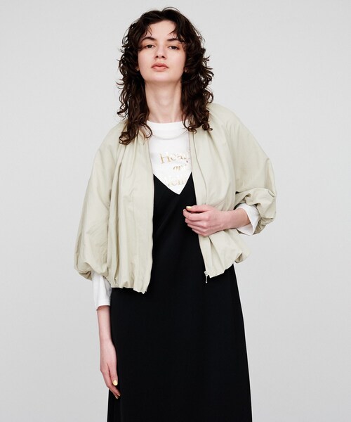 cloenc（クロエンス）の「【手洗い可】バルーンショートブルゾン（ブルゾン・レディース・ホワイト/チャコールグレー/ナチュラル・01/02/03）」の14枚目の写真