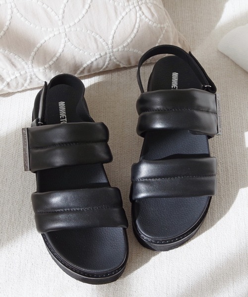 Minnetonka(ミネトンカ)の「MINNETONKA ミネトンカ / プラットフォームパファーストラップサンダル 25M02(サンダル・レディース・ブラック/シルバー/ベージュ/ホワイト・5/9/8/7/6)」の12枚目の写真
