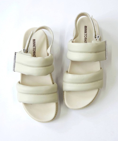 Minnetonka(ミネトンカ)の「MINNETONKA ミネトンカ / プラットフォームパファーストラップサンダル 25M02(サンダル・レディース・ブラック/シルバー/ベージュ/ホワイト・5/9/8/7/6)」の7枚目の写真