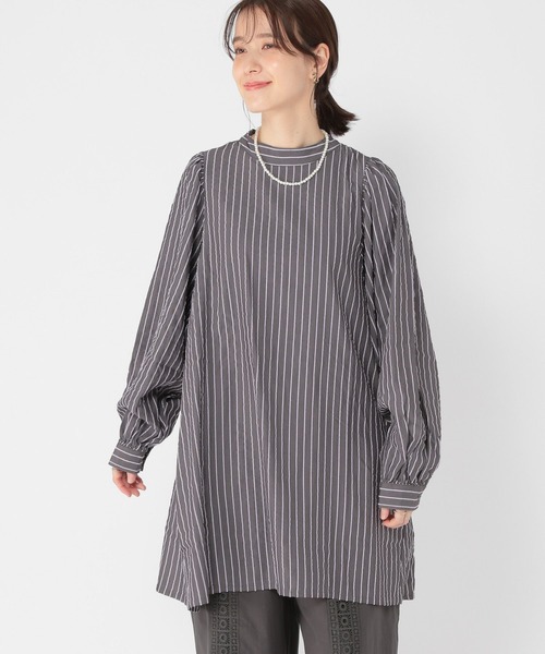 studio CLIP（スタディオクリップ）の「モールストライプチュニック（チュニック・レディース・ベージュ/グレー・FREE）」の22枚目の写真