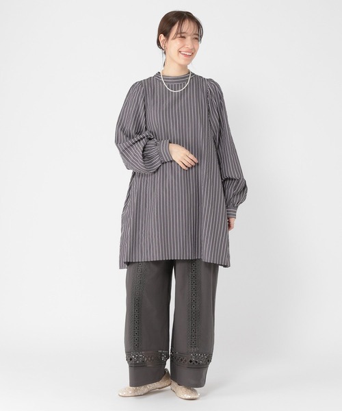 studio CLIP（スタディオクリップ）の「モールストライプチュニック（チュニック・レディース・ベージュ/グレー・FREE）」の21枚目の写真