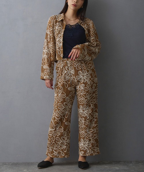 NICOLE white（ニコルホワイト）の「コード刺繍パンツ（その他パンツ・レディース・モカ/ブラック/アイボリー・FREE）」の14枚目の写真