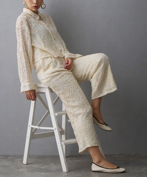 NICOLE white（ニコルホワイト）の「コード刺繍パンツ（その他パンツ・レディース・モカ/ブラック/アイボリー・FREE）」の17枚目の写真