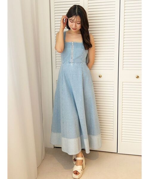 MERCURYDUO（マーキュリーデュオ）の「ヘムデザインデニムキャミワンピース（ワンピース・レディース・インディゴブルー/ブルー・SMALL/MEDIUM）」の7枚目の写真