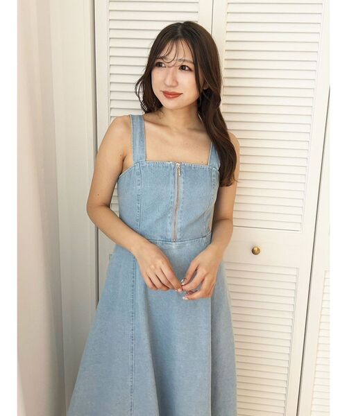 MERCURYDUO（マーキュリーデュオ）の「ヘムデザインデニムキャミワンピース（ワンピース・レディース・インディゴブルー/ブルー・SMALL/MEDIUM）」の8枚目の写真