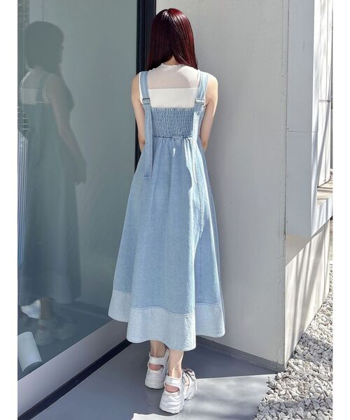 MERCURYDUO（マーキュリーデュオ）の「ヘムデザインデニムキャミワンピース（ワンピース・レディース・インディゴブルー/ブルー・SMALL/MEDIUM）」の15枚目の写真