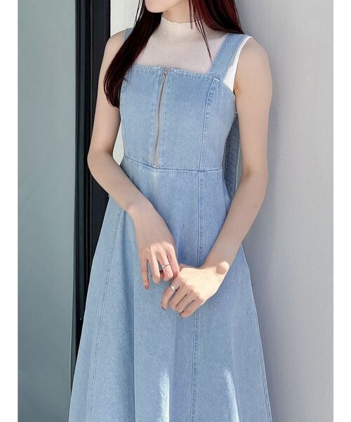 MERCURYDUO（マーキュリーデュオ）の「ヘムデザインデニムキャミワンピース（ワンピース・レディース・インディゴブルー/ブルー・SMALL/MEDIUM）」の16枚目の写真