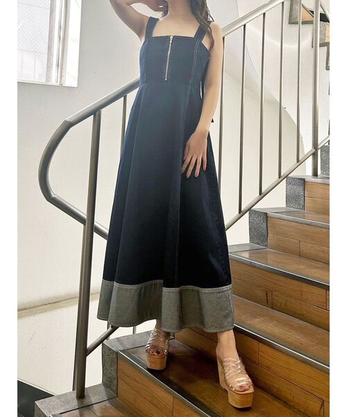 MERCURYDUO（マーキュリーデュオ）の「ヘムデザインデニムキャミワンピース（ワンピース・レディース・インディゴブルー/ブルー・SMALL/MEDIUM）」の18枚目の写真