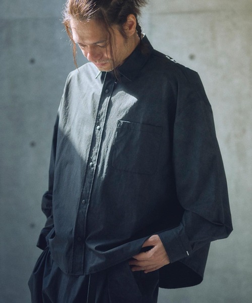 ADAM PATEK(アダムパテック)の「ADAMPATEK/uneven dyeing shirt/ムラ染めプリント長袖シャツ(シャツ/ブラウス・メンズ・ホワイト/グレー/ブラック・1/2)」の6枚目の写真