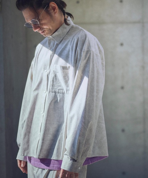 ADAM PATEK(アダムパテック)の「ADAMPATEK/uneven dyeing shirt/ムラ染めプリント長袖シャツ(シャツ/ブラウス・メンズ・ホワイト/グレー/ブラック・1/2)」の8枚目の写真