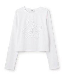 モチーフフリル長袖Tシャツ【韓国ファッション】