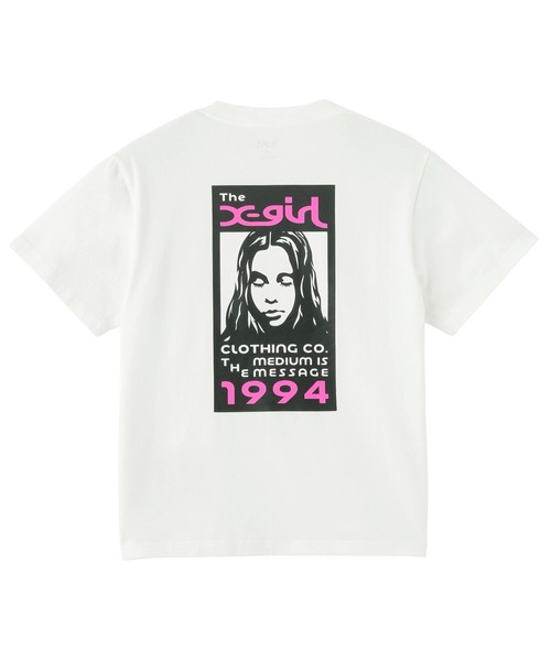 BOX LOGO AND FACE S/S TEE（Tシャツ/カットソー）｜X-girl
