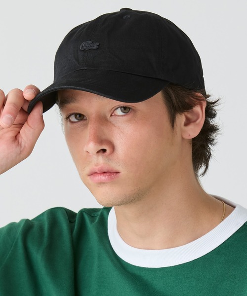 LACOSTE(ラコステ)の「バイオウォッシュ6パネルキャップ(キャップ・メンズ・ブラック/ダークグリーン/ベージュ・58cm)」の2枚目の写真