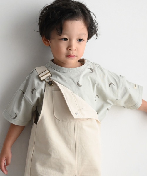 PUPPAPUPO（プッパプーポ）の「オーバーサイズ 半袖 Tシャツ（Tシャツ/カットソー・キッズ・チャコールグレー/ベージュ/アイボリー/グレイッシュベージュ/ホワイト×レッド/ミント/チャコール/モカ/グリーン系その他/グレー×ホワイト・120/80/130/90/100/110）」の10枚目の写真