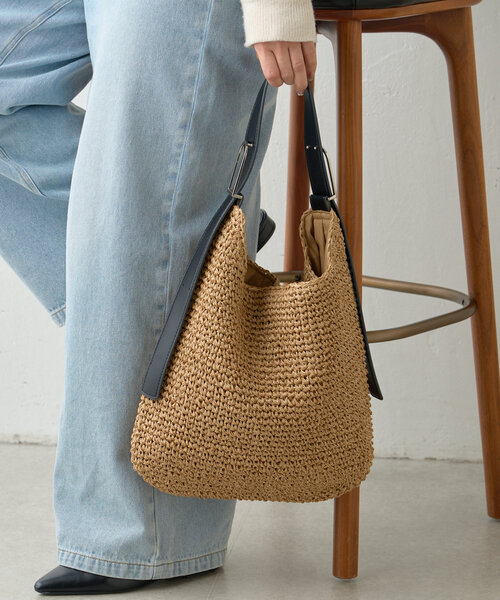 Jena espace merveilleux（ジェナ　エスパスメルヴェイユ）の「フリーハンドルトートバッグ（トートバッグ・レディース・イエロー/オフホワイト/ブラック・FREE）」の8枚目の写真