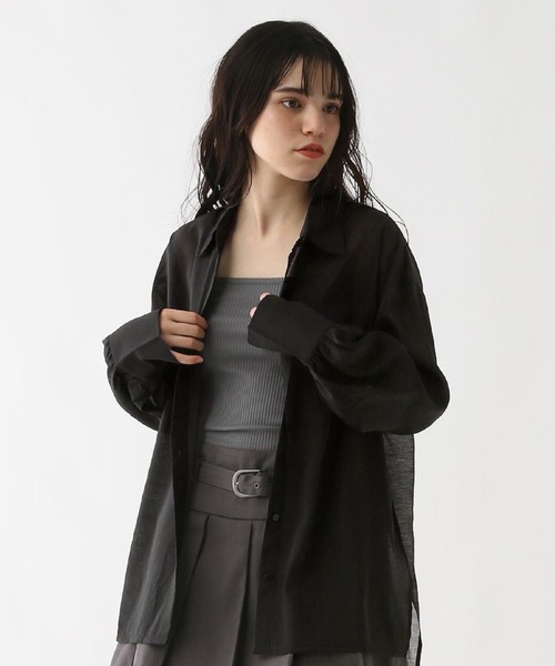 GLOBAL WORK（グローバルワーク）の「ルーズシャツ＊キャミSET/AND YUA ANY/284512（シャツ/ブラウス・キッズ・ブラック/アイボリー/サックスブルー・FREE）」の3枚目の写真