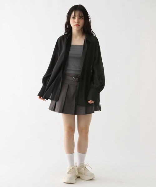 GLOBAL WORK（グローバルワーク）の「ルーズシャツ＊キャミSET/AND YUA ANY/284512（シャツ/ブラウス・キッズ・ブラック/アイボリー/サックスブルー・FREE）」の9枚目の写真