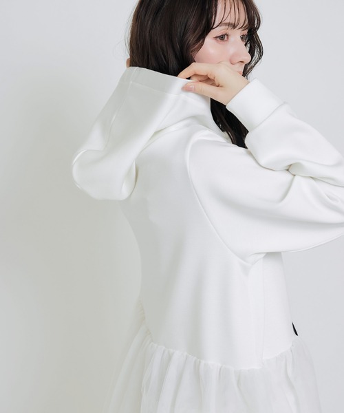 PICCIN PERLA（ピッチンペルラ）の「ティアードチュールダンボールワンピース（ワンピース・レディース・オフホワイト/ブラック・M）」の9枚目の写真