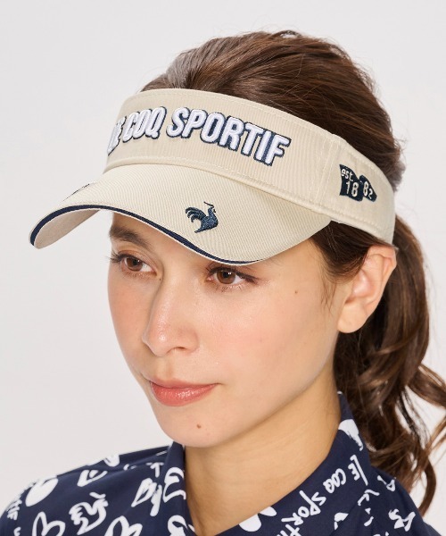 le coq sportif GOLF(ルコックスポルティフゴルフ)の「【le coq sportif GOLF】定番ロゴサンバイザーゴルフキャップ(サンバイザー・レディース・ブラック/ネイビー系1/ピンク/ホワイト/ベージュ/ネイビー/ホワイト系その他/サックスブルー・F)」の5枚目の写真