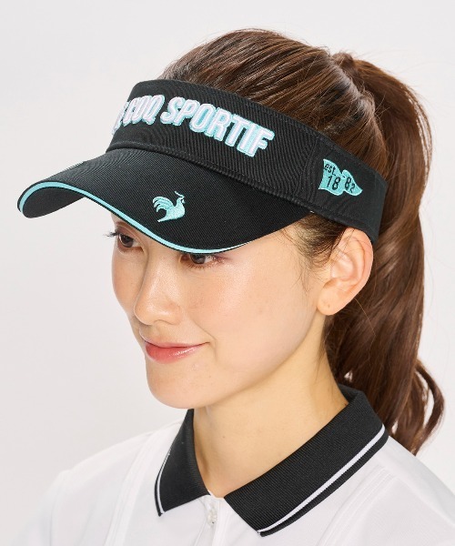 le coq sportif GOLF(ルコックスポルティフゴルフ)の「【le coq sportif GOLF】定番ロゴサンバイザーゴルフキャップ(サンバイザー・レディース・ブラック/ネイビー系1/ピンク/ホワイト/ベージュ/ネイビー/ホワイト系その他/サックスブルー・F)」の4枚目の写真
