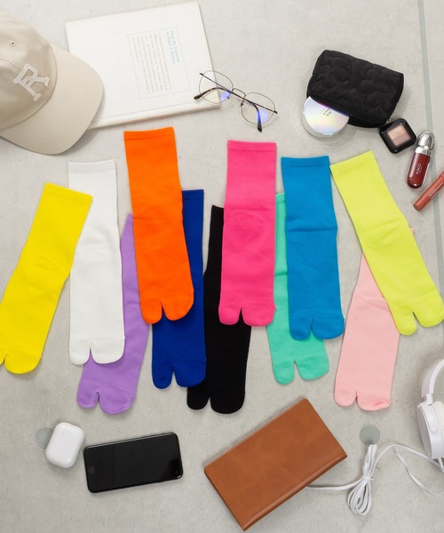 SVEC（シュベック）の「カラーリング 足袋 リブソックス（ソックス/靴下・レディース・グリーン系その他/イエロー/オレンジ/ブルー系その他/ラベンダー/ピンク/ホワイト/ピンク系その他/ブラック/ブルー系その他2/ターコイズブルー・FREE）」の15枚目の写真