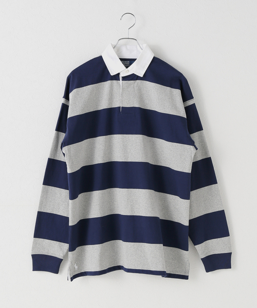 RALPH LAUREN RUGBY ラルフローレンラグビー　ポロシャツ　グレー POLO RALPH LAUREN/ポロ ラルフ ローレン BIG FIT RUGBY SHIRT
