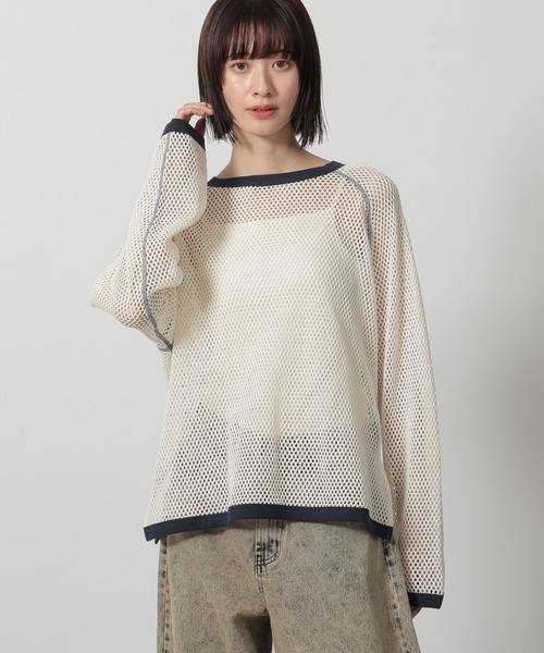 LAKOLE（ラコレ）の「ラグランメッシュプルオーバー長袖 / 322600（Tシャツ/カットソー・レディース・イエロー/アイボリー/ブラック・FREE）」の2枚目の写真