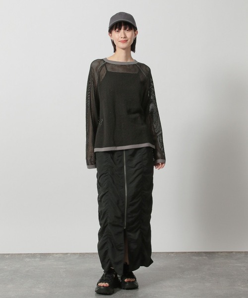 LAKOLE（ラコレ）の「ラグランメッシュプルオーバー長袖 / 322600（Tシャツ/カットソー・レディース・イエロー/アイボリー/ブラック・FREE）」の4枚目の写真