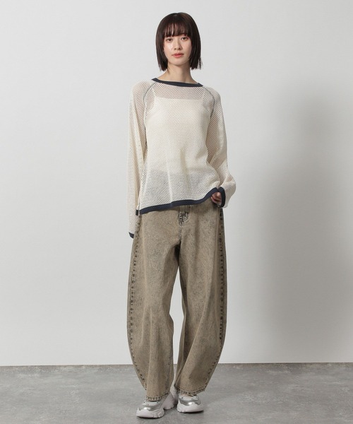 LAKOLE（ラコレ）の「ラグランメッシュプルオーバー長袖 / 322600（Tシャツ/カットソー・レディース・イエロー/アイボリー/ブラック・FREE）」の9枚目の写真