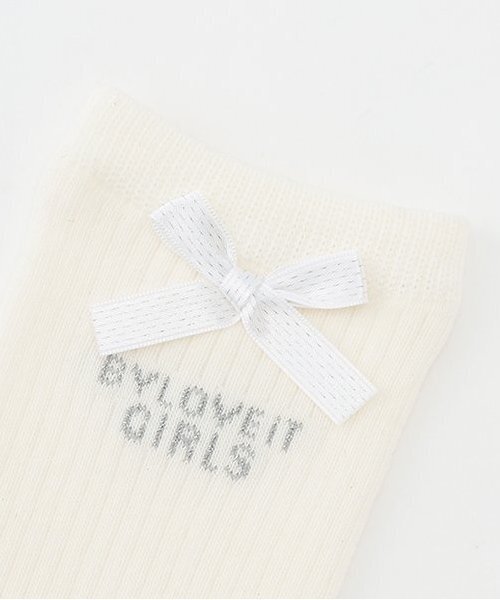 by LOVEiT（バイラビット）の「リボンつきハイソックス（ソックス/靴下・キッズ・オフホワイト/ブラック/ラベンダー・M/L）」の4枚目の写真