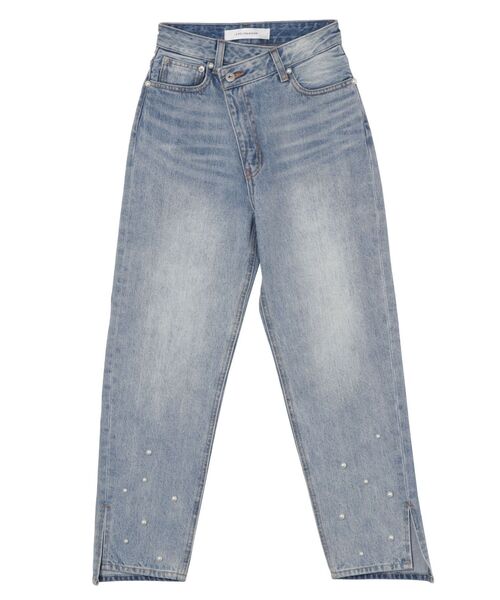 LAGUNAMOON(ラグナムーン)の「パール付きウエストアシメデザインデニム(デニムパンツ・レディース・ライトブルー・SMALL/MEDIUM)」の15枚目の写真