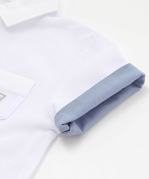 BeBe（ベベ）の「カノコエンブレム刺しゅう半袖ポロシャツ(80~150cm)（ポロシャツ・キッズ・ホワイト/ネイビー・120cm/130cm/110cm/150cm/100cm/140cm）」の9枚目の写真