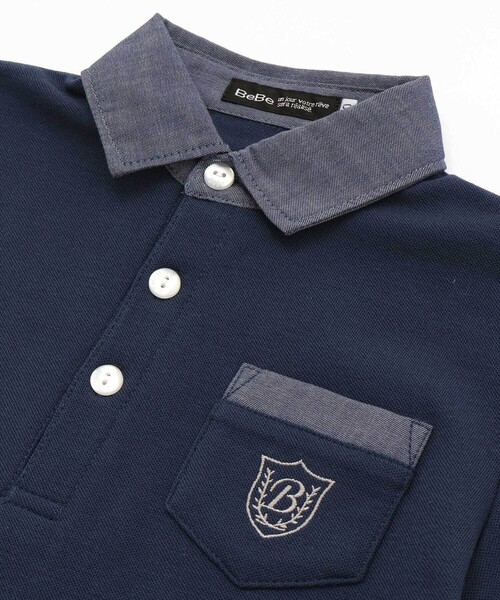 BeBe（ベベ）の「カノコエンブレム刺しゅう半袖ポロシャツ(80~150cm)（ポロシャツ・キッズ・ホワイト/ネイビー・120cm/130cm/110cm/150cm/100cm/140cm）」の12枚目の写真