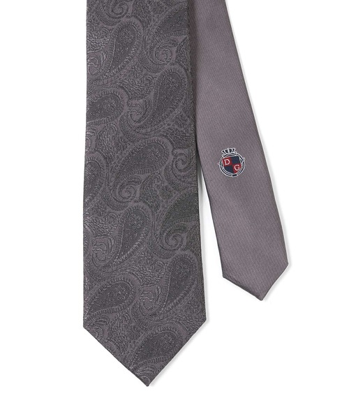 The DUFFER of ST.GEORGE（ザダファーオブセントジョージ）の「DUFFER ORIGINAL PAISLEY×SOLID TIE：DUFFERオリジナル ペイズリータイ（ネクタイ・メンズ・ネイビー/バーガンディー/グレー・F）」の5枚目の写真