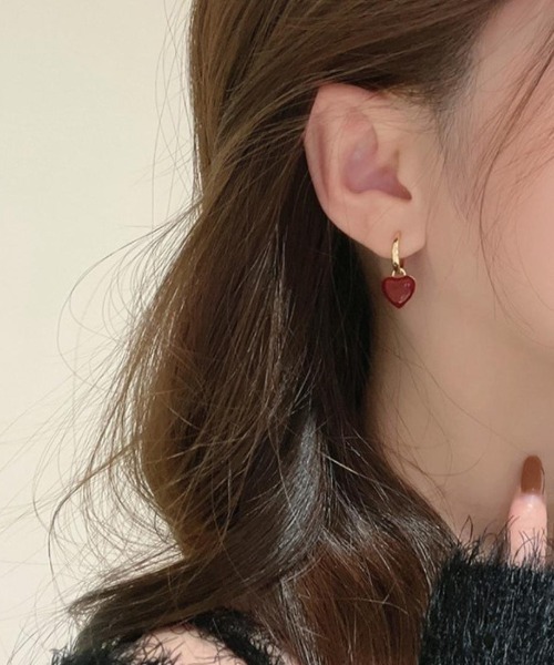 Ada.｜エイダのピアス（両耳用）（レッド/赤色系・その他金属）通販