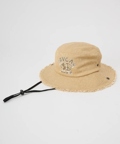 RVCA(ルーカ)の「RVCA メンズ RVCA UNITED SAFARI HAT ハット 【2025年春夏モデル】/ルーカイラスト刺繍ハット(ハット・メンズ・サンドベージュ/ブラック/パープル系その他・FREE)」の2枚目の写真