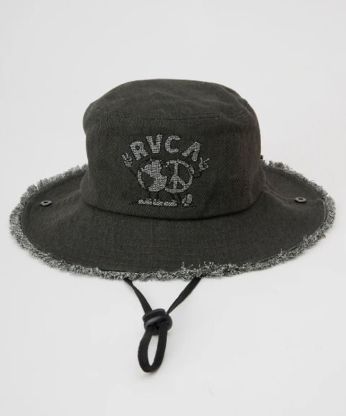 RVCA(ルーカ)の「RVCA メンズ RVCA UNITED SAFARI HAT ハット 【2025年春夏モデル】/ルーカイラスト刺繍ハット(ハット・メンズ・サンドベージュ/ブラック/パープル系その他・FREE)」の4枚目の写真