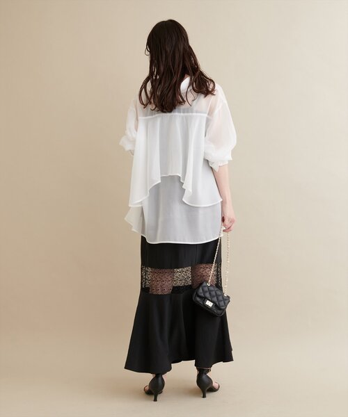 natural couture（ナチュラルクチュール）の「【大人ナチュ】バックフレアシャツ（シャツ/ブラウス・レディース・チャコールグレー/オフホワイト/ピンク・FREE）」の20枚目の写真