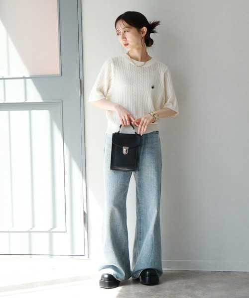 BEVERLY HILLS POLO CLUB(ビバリーヒルズポロクラブ)の「【BEVERLY HILLS POLO CLUB/ビバリーヒルズポロクラブ】 ケーブル編みポニー刺繍サマーニット(ニット/セーター・レディース・サックスブルー/オフホワイト/ネイビー・M)」の22枚目の写真