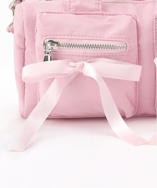 セール】ダブルポケットリボン ボストンバッグ（ボストンバッグ